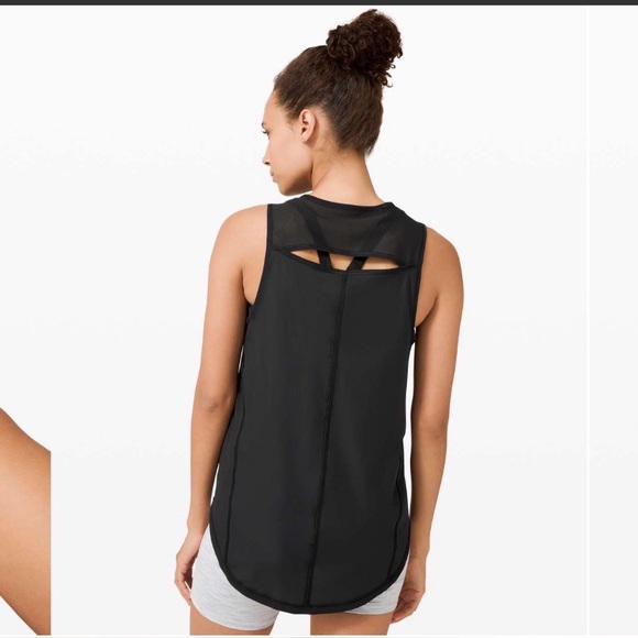 lululemon athletica Tops - Lululemon Sculpt Black Mesh Tank Top Black Womens size 6